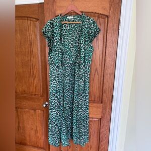 Gerard Darel Green Leopard Dress